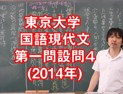 東京大学国語(現代文)過去問２０１４年[第一問設問４]の解説講義